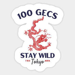 100 gecs red dragon Sticker